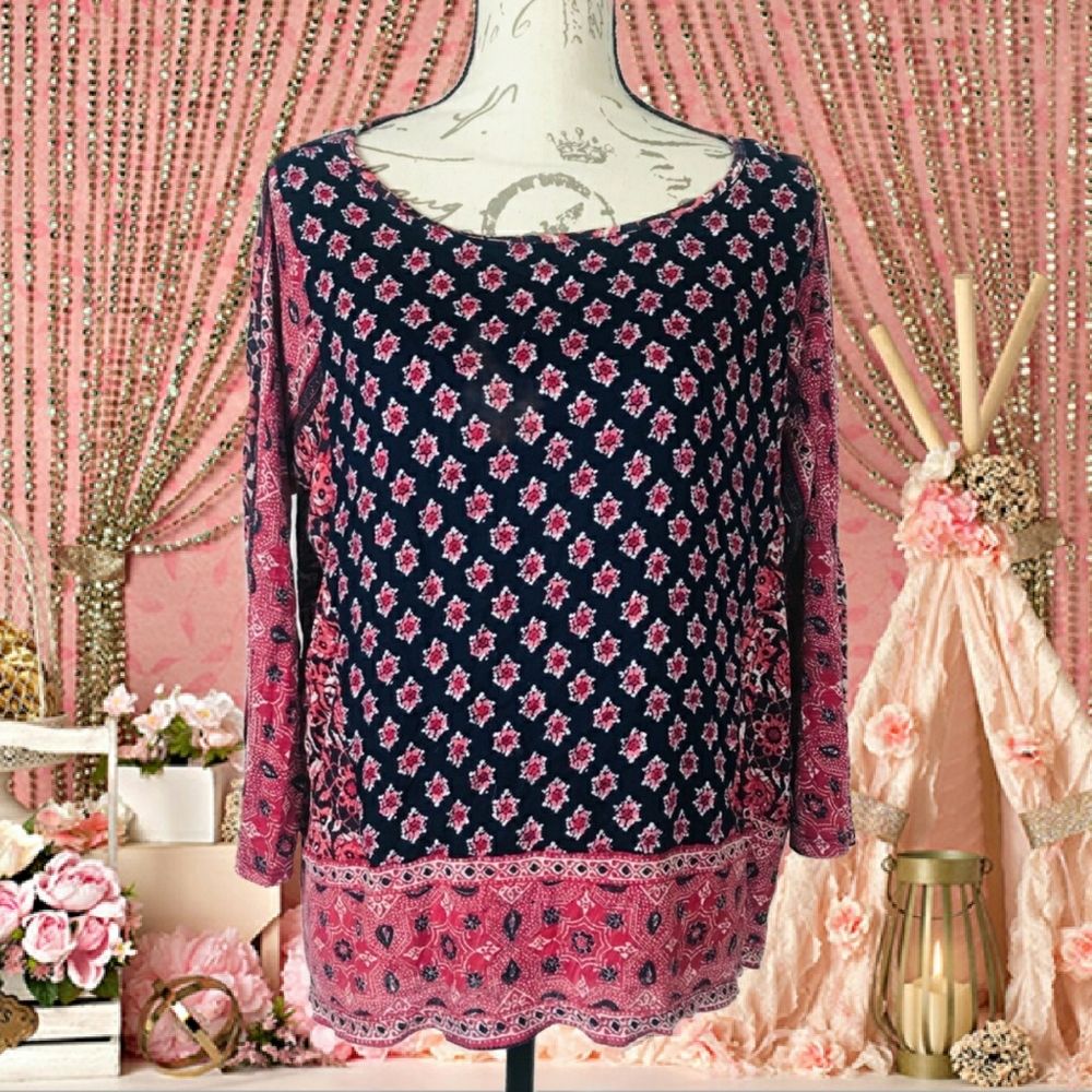 Lucky brand pink & purple boho top